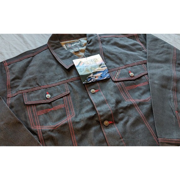 Deadstock Y2K Arctic Serial Jean Black Denim Jacket 2XL Glanz Hip Hop Urban NWT - Picture 5 of 16